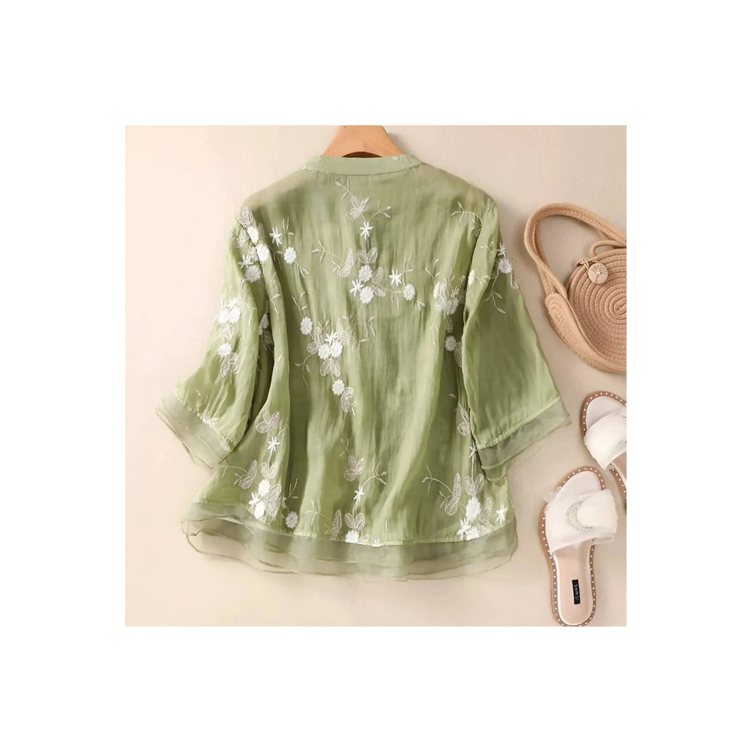 Marie - Floral Button Blouse