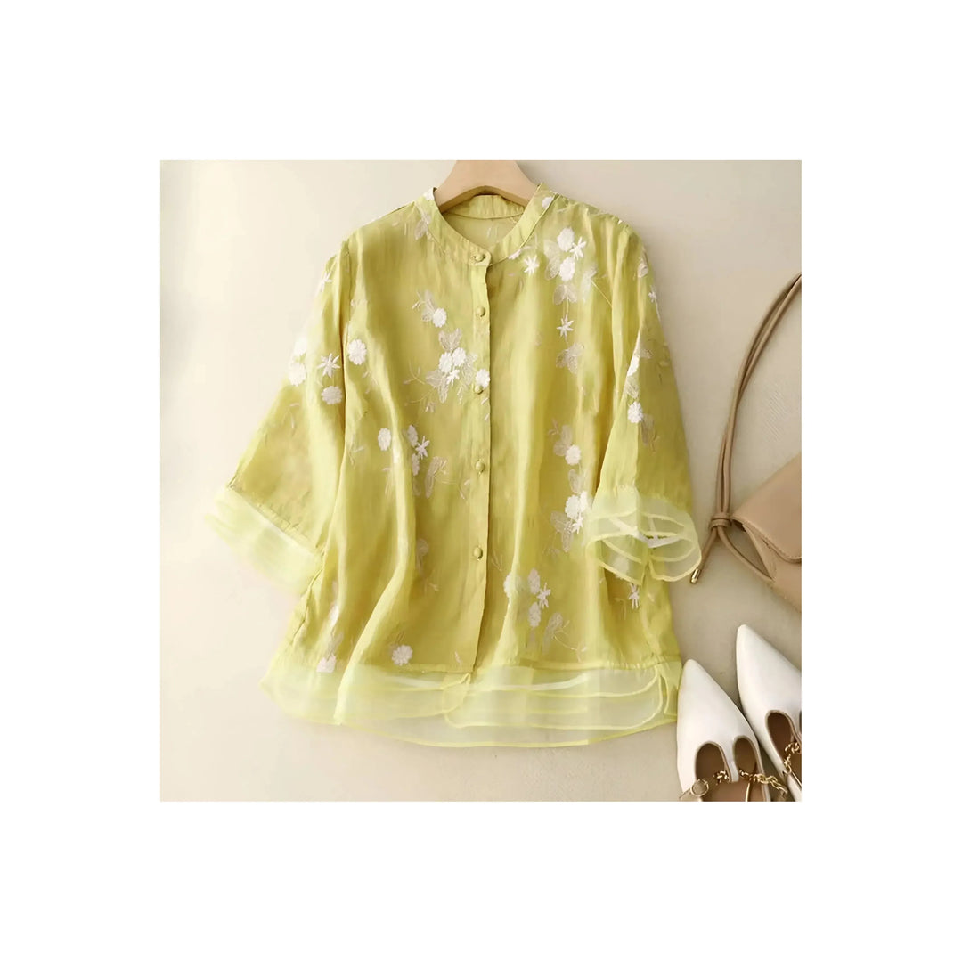 Marie - Floral Button Blouse