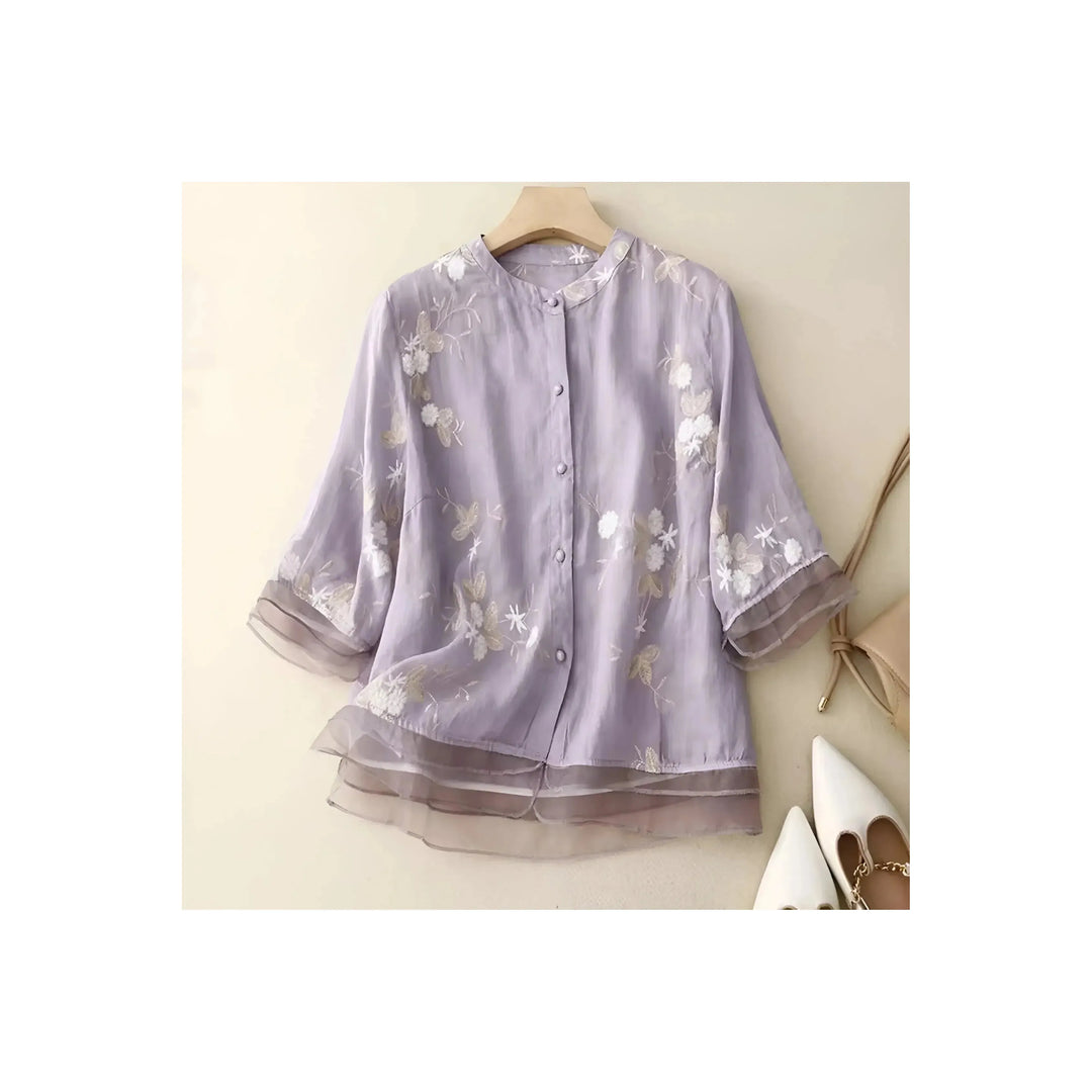 Marie - Floral Button Blouse